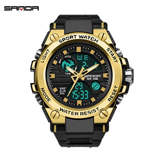 sanda men's soprt watches digital led electronic army dive waterproof wristwatch fashion gold watches relojes 739, Slivery;brown
sanda men's soprt watches digital led electronic army dive waterproof wristwatch fashion gold watches relojes 739, Slivery;brown
