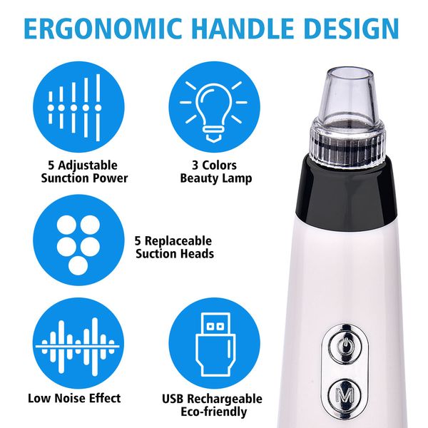 vacuum pore cleaner blackhead remover instrument 3 color beauty lamp usb rechargeable face pore massager tool
vacuum pore cleaner blackhead remover instrument 3 color beauty lamp usb rechargeable face pore massager tool