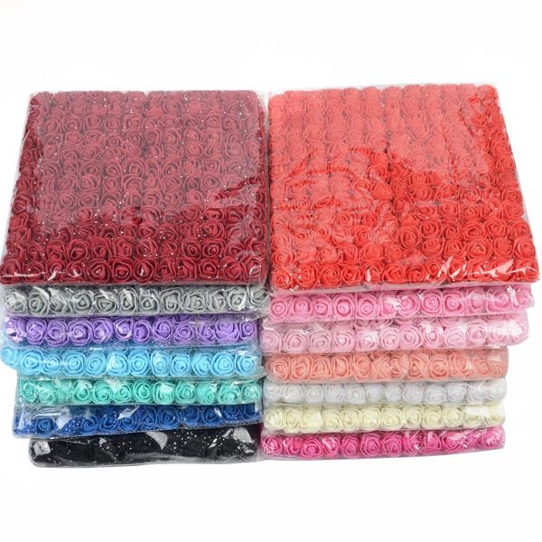 144pcs/lot 2cm lace foam rose head diy rose garland wedding party valentine day gift flower decor