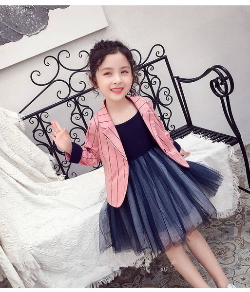 fashion girls suit jackets foreign princess big children autumn new children's wear children's girls striped solid color suits, Blue;gray
fashion girls suit jackets foreign princess big children autumn new children's wear children's girls striped solid color suits, Blue;gray