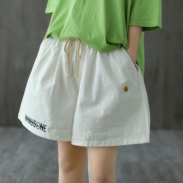 fairynatural loose leisure letter embroidery wide leg shorts 2020 summer ladies drawstring pocket elastic waist short, White;black
fairynatural loose leisure letter embroidery wide leg shorts 2020 summer ladies drawstring pocket elastic waist short, White;black