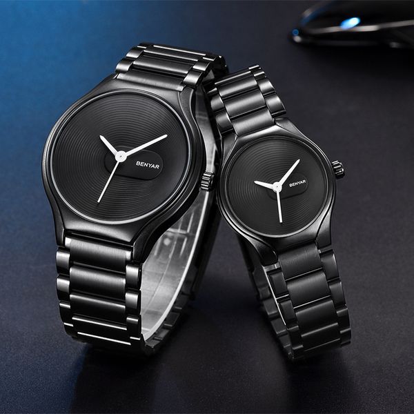 benyar men's watches couple watch waterproof black stainless steel strap watch men quartz watches clock reloj hombre, Slivery;brown
benyar men's watches couple watch waterproof black stainless steel strap watch men quartz watches clock reloj hombre, Slivery;brown