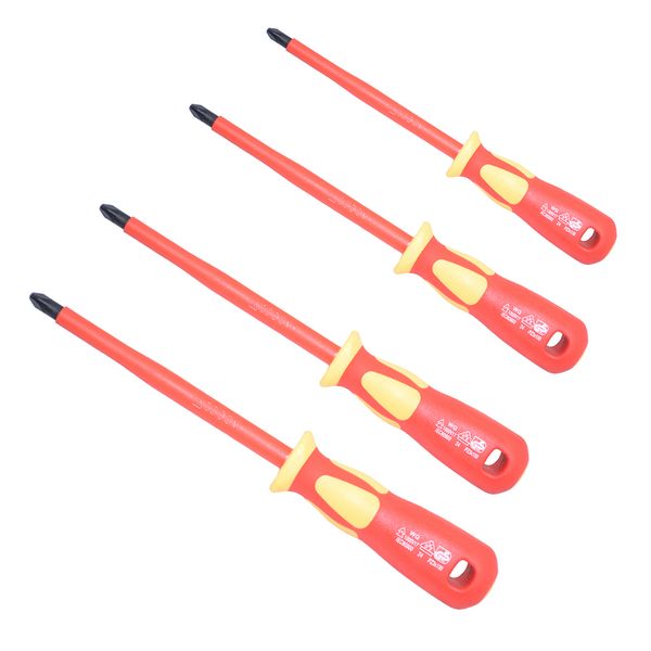 4pcs 1000v vde screwdriver set, 4mm 5.5mm 6.5mm 8mm phillips screwdriver, vde & iec60900 certification