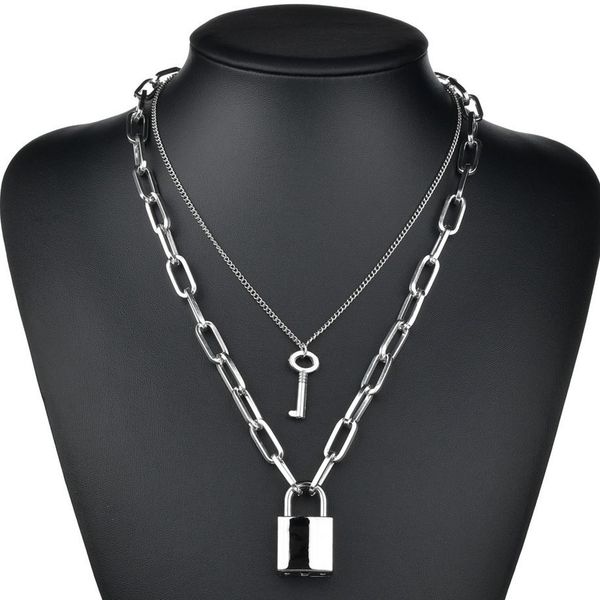 diezi hip hop multilayer punk necklace men fashion link chain key lock pendant necklace for women 2019 new gothic jewelry, Silver
diezi hip hop multilayer punk necklace men fashion link chain key lock pendant necklace for women 2019 new gothic jewelry, Silver