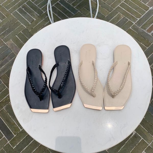 summer new fashion simple clip toe braided belt square head flat casual casual slippers women, Black
summer new fashion simple clip toe braided belt square head flat casual casual slippers women, Black