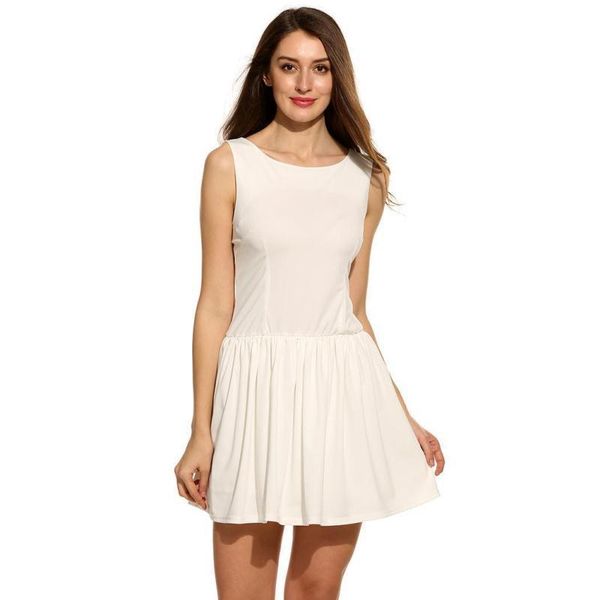 women dresses clothes designer dresses sellers big code women's wear pure color sleeveless short skirt round collar backless dress, Black;gray
women dresses clothes designer dresses sellers big code women's wear pure color sleeveless short skirt round collar backless dress, Black;gray