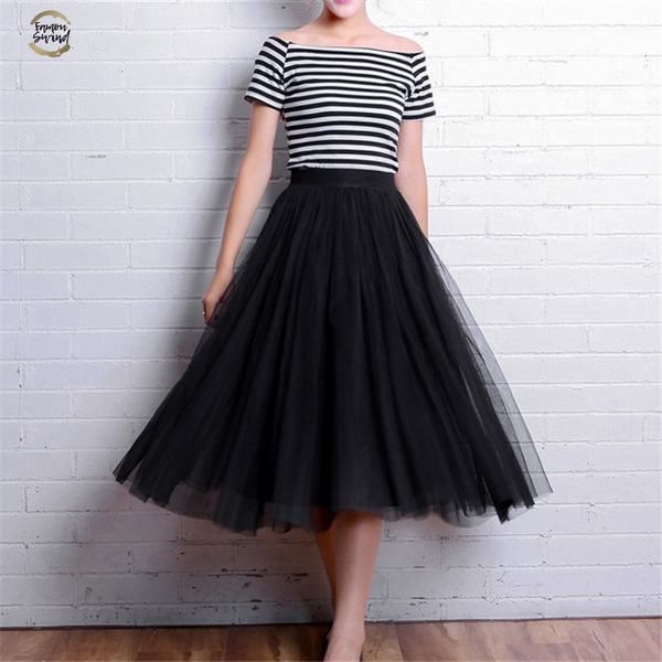 elastic 2019 high waist tulle mesh midi skirt summer vintage womens long a line pleated tutu female jupe longue s1631, Black
elastic 2019 high waist tulle mesh midi skirt summer vintage womens long a line pleated tutu female jupe longue s1631, Black
