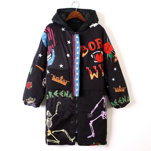 black thick warm harajuku cartoon print coat female winter jacket women hooded winter parka women cotton padded overcoat as777
black thick warm harajuku cartoon print coat female winter jacket women hooded winter parka women cotton padded overcoat as777