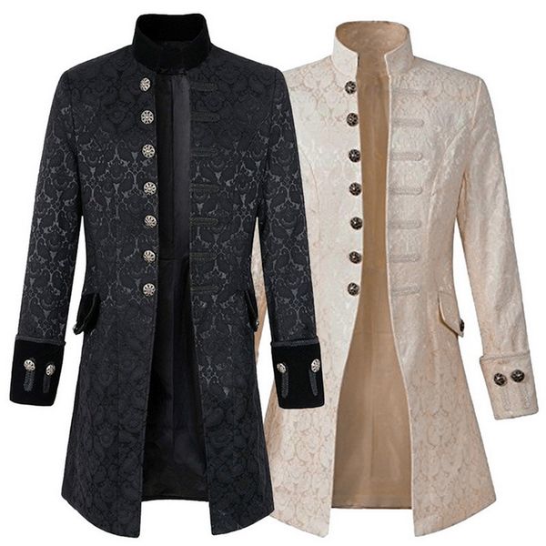 men steampunk brocade jacket male vintage long sleeve jacket gothic steampunk vintage victorian coat costumes windbreaker, Black;brown
men steampunk brocade jacket male vintage long sleeve jacket gothic steampunk vintage victorian coat costumes windbreaker, Black;brown