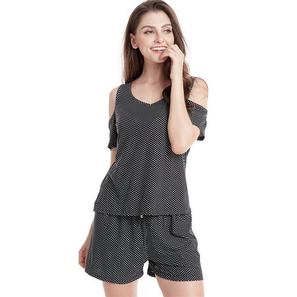polka dot pajamas for women 2 pcs sleepwear 2019 new round neck short sleeve shorts home suit casual pyjamas set homewear, Blue;gray
polka dot pajamas for women 2 pcs sleepwear 2019 new round neck short sleeve shorts home suit casual pyjamas set homewear, Blue;gray