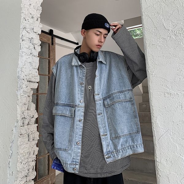 autumn denim vest men's fashion washed solid color retro vest denim jacket men streetwear wild loose gilet coat male s-2xl, Black;white
autumn denim vest men's fashion washed solid color retro vest denim jacket men streetwear wild loose gilet coat male s-2xl, Black;white