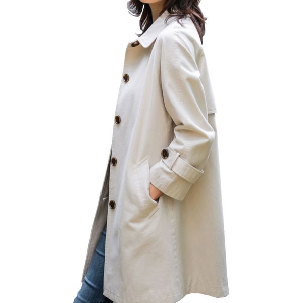 2020 women long coat casaco feminino turn down collar women spring trench coat for beige cotton outerwear, Tan;black
2020 women long coat casaco feminino turn down collar women spring trench coat for beige cotton outerwear, Tan;black