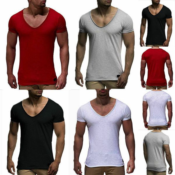 new men's v neck tee shirt slim fit short sleeve solid color casual t-shirt, White;black
new men's v neck tee shirt slim fit short sleeve solid color casual t-shirt, White;black