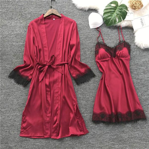 sleepware женский sexy длинным рукавом ремешок nightgown лето ice silk robe 2 шт nightdress ночные рубашки tracksuit с pad, Black;red
sleepware женский sexy длинным рукавом ремешок nightgown лето ice silk robe 2 шт nightdress ночные рубашки tracksuit с pad, Black;red