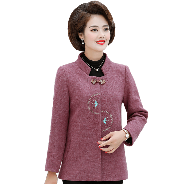 autumn winter women's woolen coat 2019 fashion plus size floral embroidery wool & blends jacket middle aged wool outerwear w1459, Black
autumn winter women's woolen coat 2019 fashion plus size floral embroidery wool & blends jacket middle aged wool outerwear w1459, Black