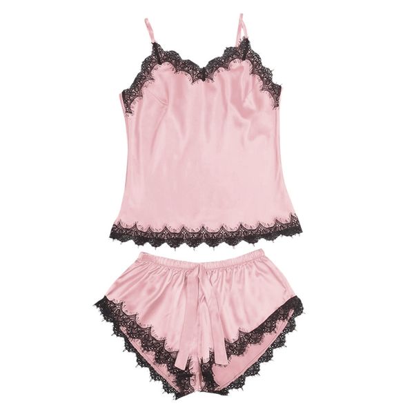 klv 2019 new fashion women bow sleepwear sleeveless strap nightwear lace trim satin cami pajama sets #z5, Black;red
klv 2019 new fashion women bow sleepwear sleeveless strap nightwear lace trim satin cami pajama sets #z5, Black;red