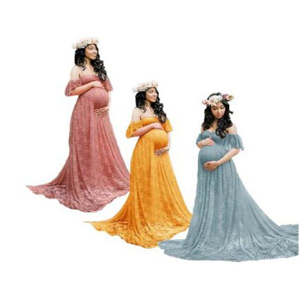 2020 popular women's dress lace pregnant women's tail short sleeve one-piece dress pgraphy flying sleeve drag, White
2020 popular women's dress lace pregnant women's tail short sleeve one-piece dress pgraphy flying sleeve drag, White
