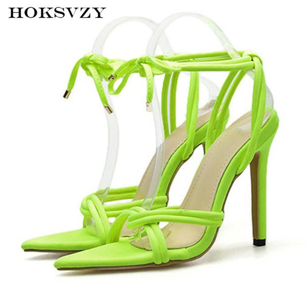 hoksvzy 2020 summer fluorescence green ankle lace-up high-heeled shoes thin heeled shallow mouth solid color women's sandals, Black
hoksvzy 2020 summer fluorescence green ankle lace-up high-heeled shoes thin heeled shallow mouth solid color women's sandals, Black