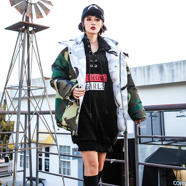 hood camo padded parka winter jacket women reversible coat hooded down parka camouflage coat female outerwear, Black
hood camo padded parka winter jacket women reversible coat hooded down parka camouflage coat female outerwear, Black