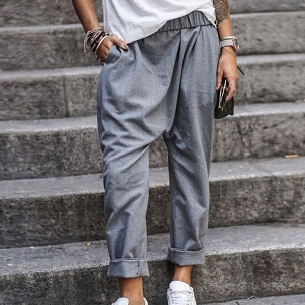 women cotton blend pants oversized 2020 autumn casual pant loose lady cotton pant solid color female harem pants, Black;white
women cotton blend pants oversized 2020 autumn casual pant loose lady cotton pant solid color female harem pants, Black;white