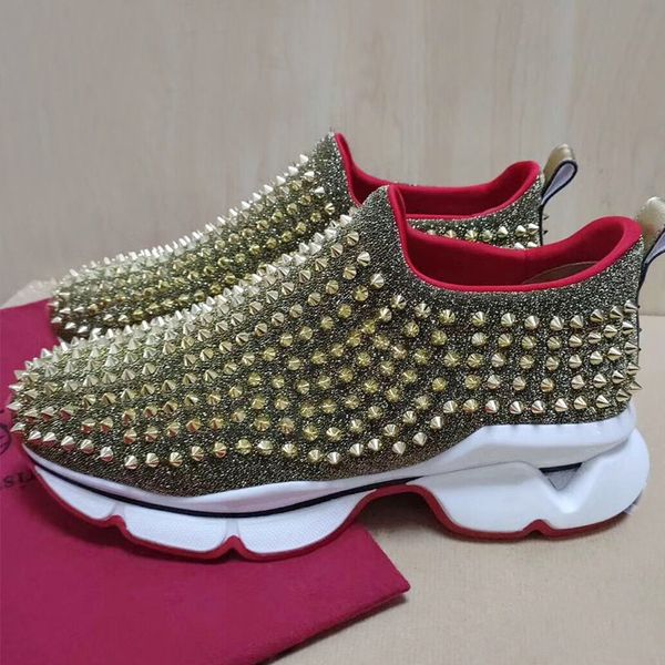 fashionable british wind new diamond studded red bottom hedgehog casual shoeschanel men and women thin breathable couple lazy sneakers, Black
fashionable british wind new diamond studded red bottom hedgehog casual shoeschanel men and women thin breathable couple lazy sneakers, Black