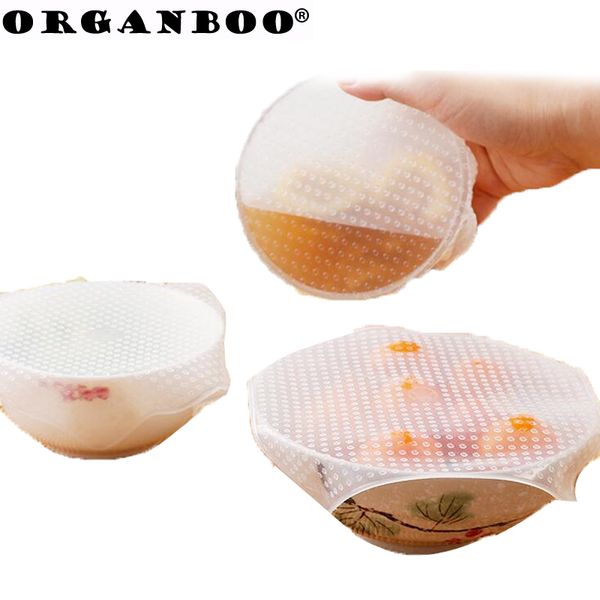 organboo 4pcs/set stretch and fresh cover silicone wrap sealed universal bowl cover keeping fresh kitchen accessories
organboo 4pcs/set stretch and fresh cover silicone wrap sealed universal bowl cover keeping fresh kitchen accessories