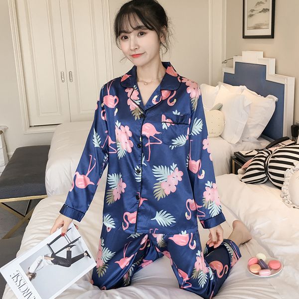 silk sleepwear femme lingeries pajamas women faux satin pajamas set flower print long sleeves 2 piece autumn winter homewear, Black;red
silk sleepwear femme lingeries pajamas women faux satin pajamas set flower print long sleeves 2 piece autumn winter homewear, Black;red