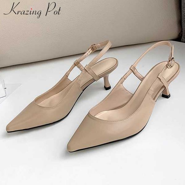 krazing pot solid genuine leather ladies shoes pointed toe stiletto high heels women fashion buckle straps slingback pumps l77, Black
krazing pot solid genuine leather ladies shoes pointed toe stiletto high heels women fashion buckle straps slingback pumps l77, Black