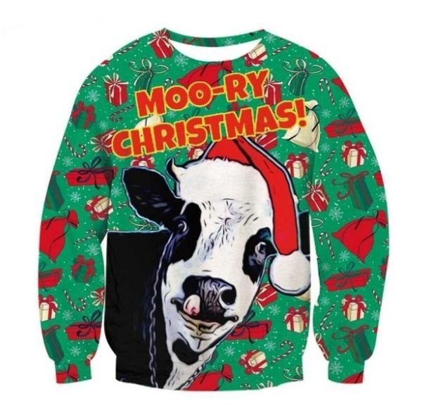 moo-ry christmas cute cow elk 3d sweatshirts women men funny animal tracksuits outerwear pullovers, Black
moo-ry christmas cute cow elk 3d sweatshirts women men funny animal tracksuits outerwear pullovers, Black
