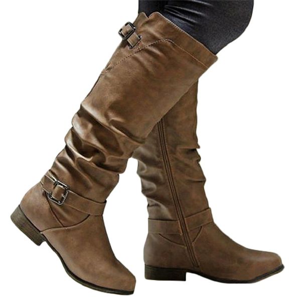 plus size 43 soft leather knee high boots women buckle long boots female 2019 autumn winter pleated ladeis shoes, Black
plus size 43 soft leather knee high boots women buckle long boots female 2019 autumn winter pleated ladeis shoes, Black