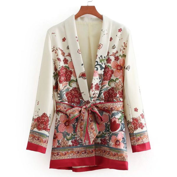 vintage flowers printed blazer casual notched collar slim jacket floral kimono woman suits deep v-neck cardigan with belt, White;black
vintage flowers printed blazer casual notched collar slim jacket floral kimono woman suits deep v-neck cardigan with belt, White;black