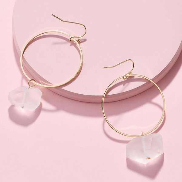 hui dang trendy danging earring gold circle with natural stone pendant hoop earrings, Golden;silver
hui dang trendy danging earring gold circle with natural stone pendant hoop earrings, Golden;silver