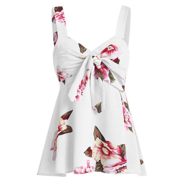 bohemian bandage floral print tank chest lace up bow knot camisole fashion women casual vest blouse roupas femininas#y15, White
bohemian bandage floral print tank chest lace up bow knot camisole fashion women casual vest blouse roupas femininas#y15, White