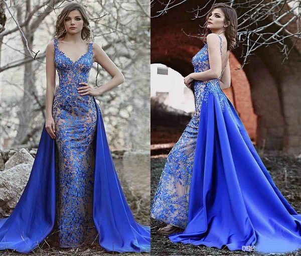 blue prom dresses with lace appliqued 2020 long party wear detachable skirt mermaid evening gowns with train, Black
blue prom dresses with lace appliqued 2020 long party wear detachable skirt mermaid evening gowns with train, Black