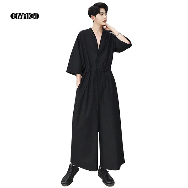 men short sleeve v-neck casual jumpsuit wide leg pant male japan street harem pants overalls jumpsuit hip hop trousers, Black
men short sleeve v-neck casual jumpsuit wide leg pant male japan street harem pants overalls jumpsuit hip hop trousers, Black