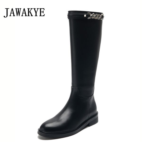 2019 black genuine leather knee high boots women round toe side chains zipper ladies winter boots classic punk motorcycle
2019 black genuine leather knee high boots women round toe side chains zipper ladies winter boots classic punk motorcycle