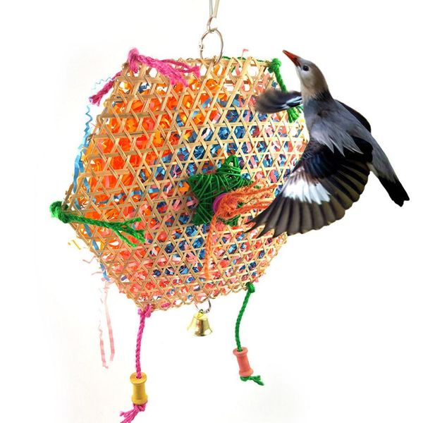 parrot chewing hanging toys bamboo woven cage accessories shredder foraging swing toy for birds
parrot chewing hanging toys bamboo woven cage accessories shredder foraging swing toy for birds
