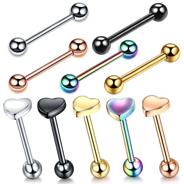 1pc heart&ball barbell tongue ring 16mm tongue piercing nipple ring stainless steel helix piercing earring 14g body jewelry, Slivery;golden
1pc heart&ball barbell tongue ring 16mm tongue piercing nipple ring stainless steel helix piercing earring 14g body jewelry, Slivery;golden