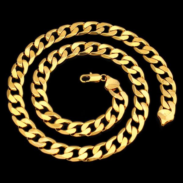 12mm thick necklace chain 18k yellow gold filled classic mens curb necklace jewelry 24 inches hip hop male accessories, Silver
12mm thick necklace chain 18k yellow gold filled classic mens curb necklace jewelry 24 inches hip hop male accessories, Silver