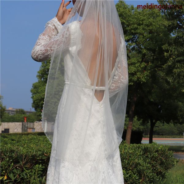 new fashion designer luxury beaded edge white ivory fingertip length two layer wedding veil alloy comb meidingqianna brand, Black
new fashion designer luxury beaded edge white ivory fingertip length two layer wedding veil alloy comb meidingqianna brand, Black