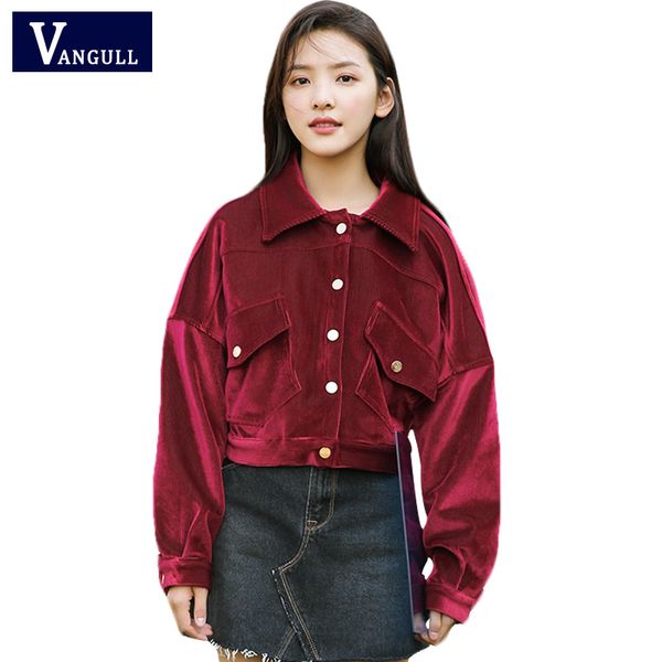 vangull women solid vintage corduroy jacket coat turn-down collar new female loose thick casual jacket all-match warm coats, Black;brown
vangull women solid vintage corduroy jacket coat turn-down collar new female loose thick casual jacket all-match warm coats, Black;brown