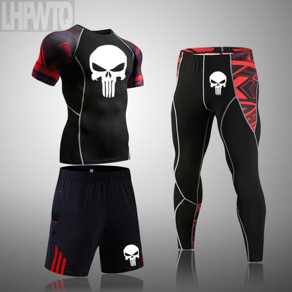 punisher men's compression running set tight legging shirt short sleeve sport skull clothing tracksuit suit man sportwear, Black;blue
punisher men's compression running set tight legging shirt short sleeve sport skull clothing tracksuit suit man sportwear, Black;blue