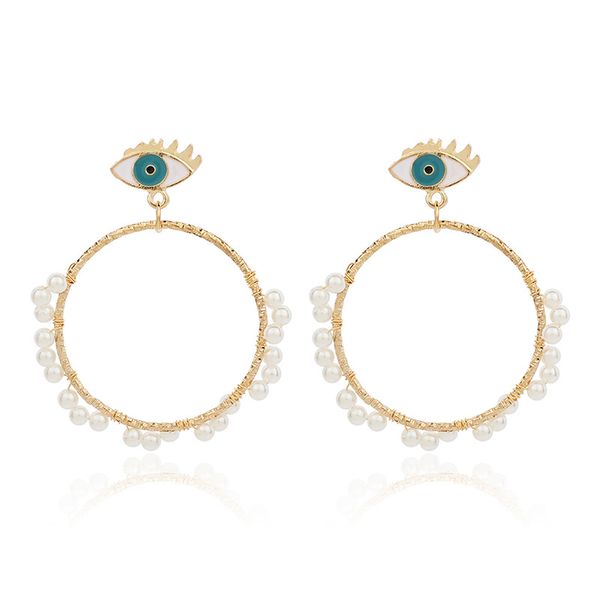 fashionable round garland earrings devil's eye niche pearl stud earrings, Golden;silver
fashionable round garland earrings devil's eye niche pearl stud earrings, Golden;silver