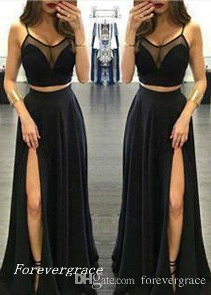 2019 two pieces black prom dress side split sleeveless formal holidays wear graduation evening party gown custom made plus size
2019 two pieces black prom dress side split sleeveless formal holidays wear graduation evening party gown custom made plus size