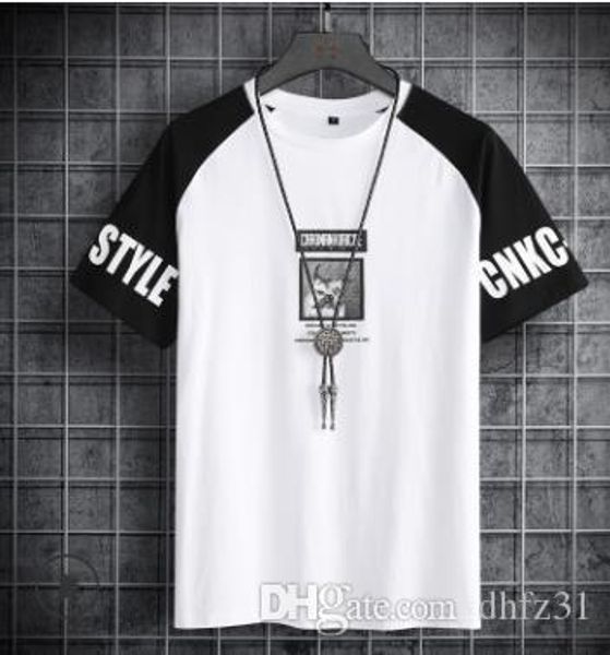 short-sleeved t-shirt 2020 men's summer new men's loose trend half-sleeved shirt bottoming shirt jacket men's, White;black
short-sleeved t-shirt 2020 men's summer new men's loose trend half-sleeved shirt bottoming shirt jacket men's, White;black