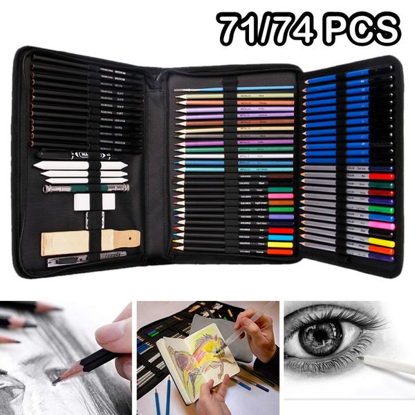 71/74 шт professional drawing kit эскиз карандаш маркер белый ластик кисть сада с сумкой для переноски художественных принадлежностей
71/74 шт professional drawing kit эскиз карандаш маркер белый ластик кисть сада с сумкой для переноски художественных принадлежностей