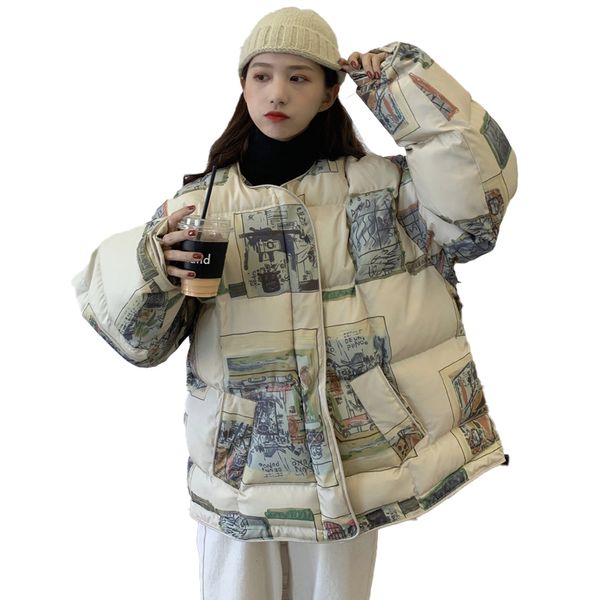 women winter coat korean new fashion long sleeve commute casual loose wild thickened temperament warm simple jacket z80, Black
women winter coat korean new fashion long sleeve commute casual loose wild thickened temperament warm simple jacket z80, Black