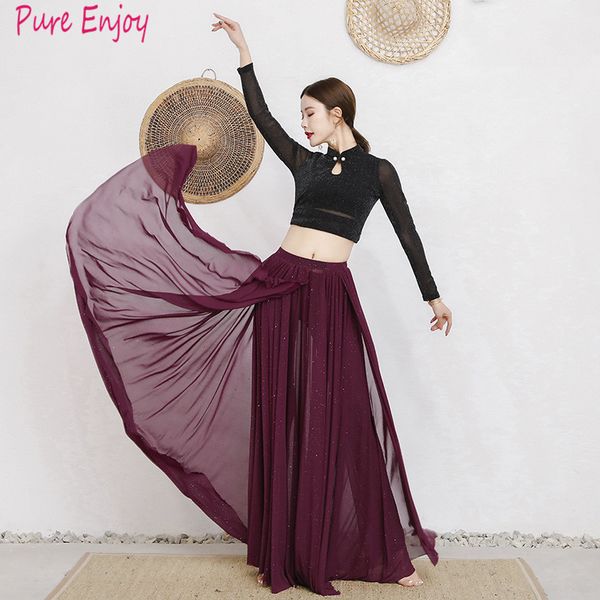 women new belly dance set net yarn long sleeves stand-up collar shirt and big long skirt 2pcs belly dance performance clothing, Black;red
women new belly dance set net yarn long sleeves stand-up collar shirt and big long skirt 2pcs belly dance performance clothing, Black;red