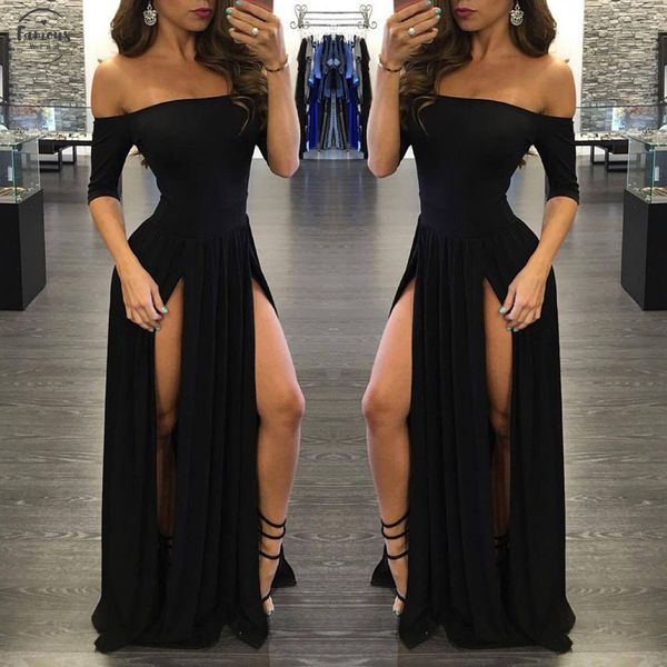 women formal dress solid party ball gown evening long bride dress long sleeve lady bodycon robe dresses vestidos425, Black;gray
women formal dress solid party ball gown evening long bride dress long sleeve lady bodycon robe dresses vestidos425, Black;gray