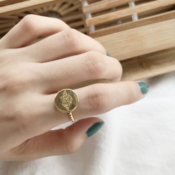 lady's authentic s925 sterling silver fine jewelry rose flower engraced round coin gold rings open adjust j422, Golden;silver
lady's authentic s925 sterling silver fine jewelry rose flower engraced round coin gold rings open adjust j422, Golden;silver
